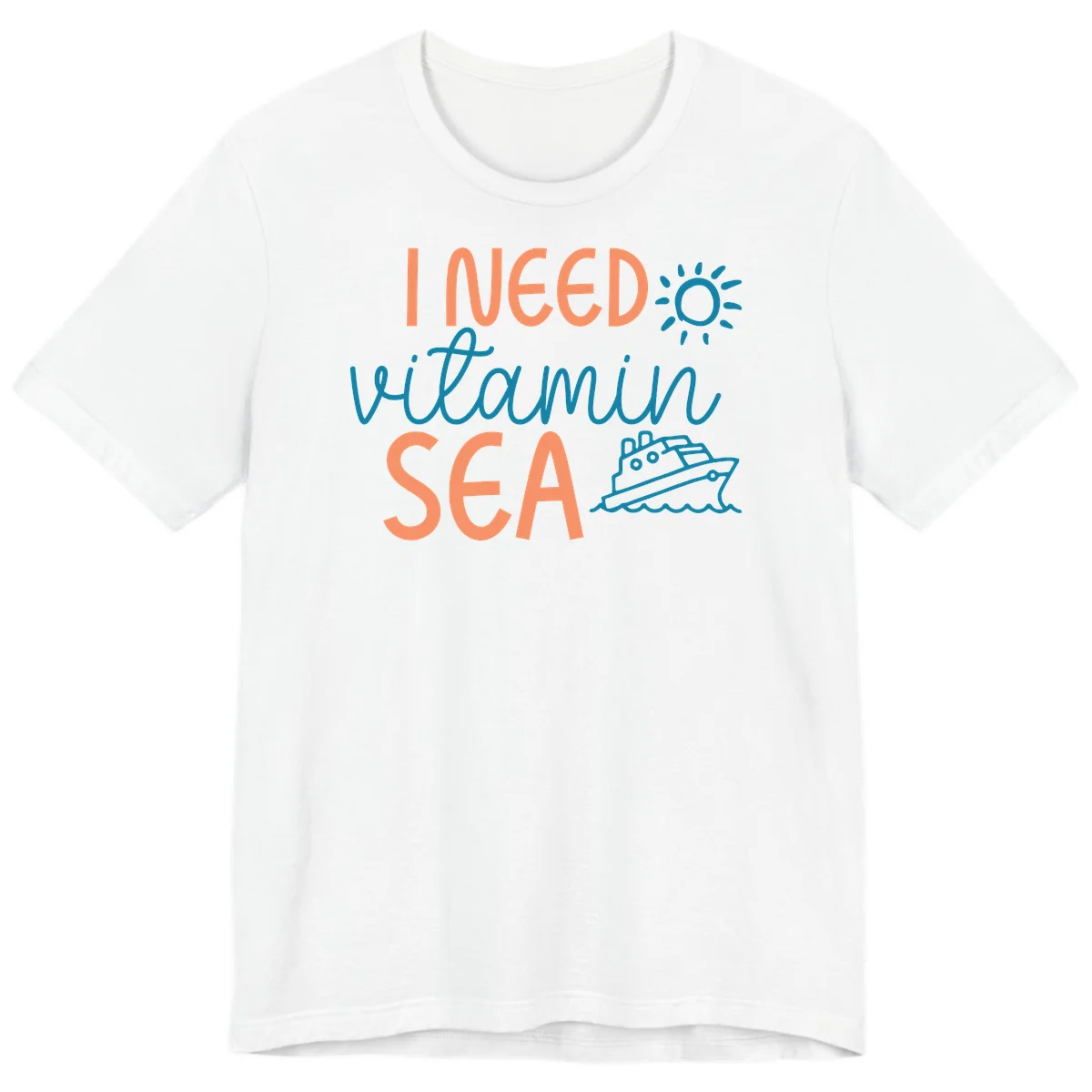 I Need Vitamin Sea Premium Cruise Vacation Tee for Ocean Lovers in White