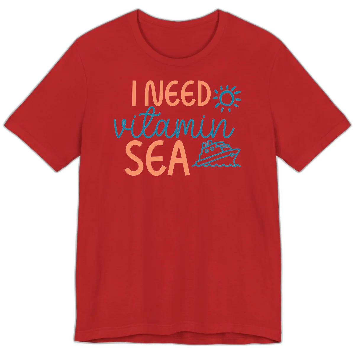 I Need Vitamin Sea Premium Cruise Vacation Tee for Ocean Lovers in Red
