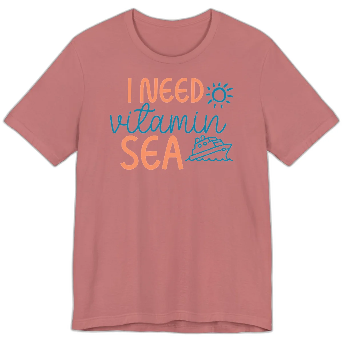 I Need Vitamin Sea Premium Cruise Vacation Tee for Ocean Lovers in Mauve