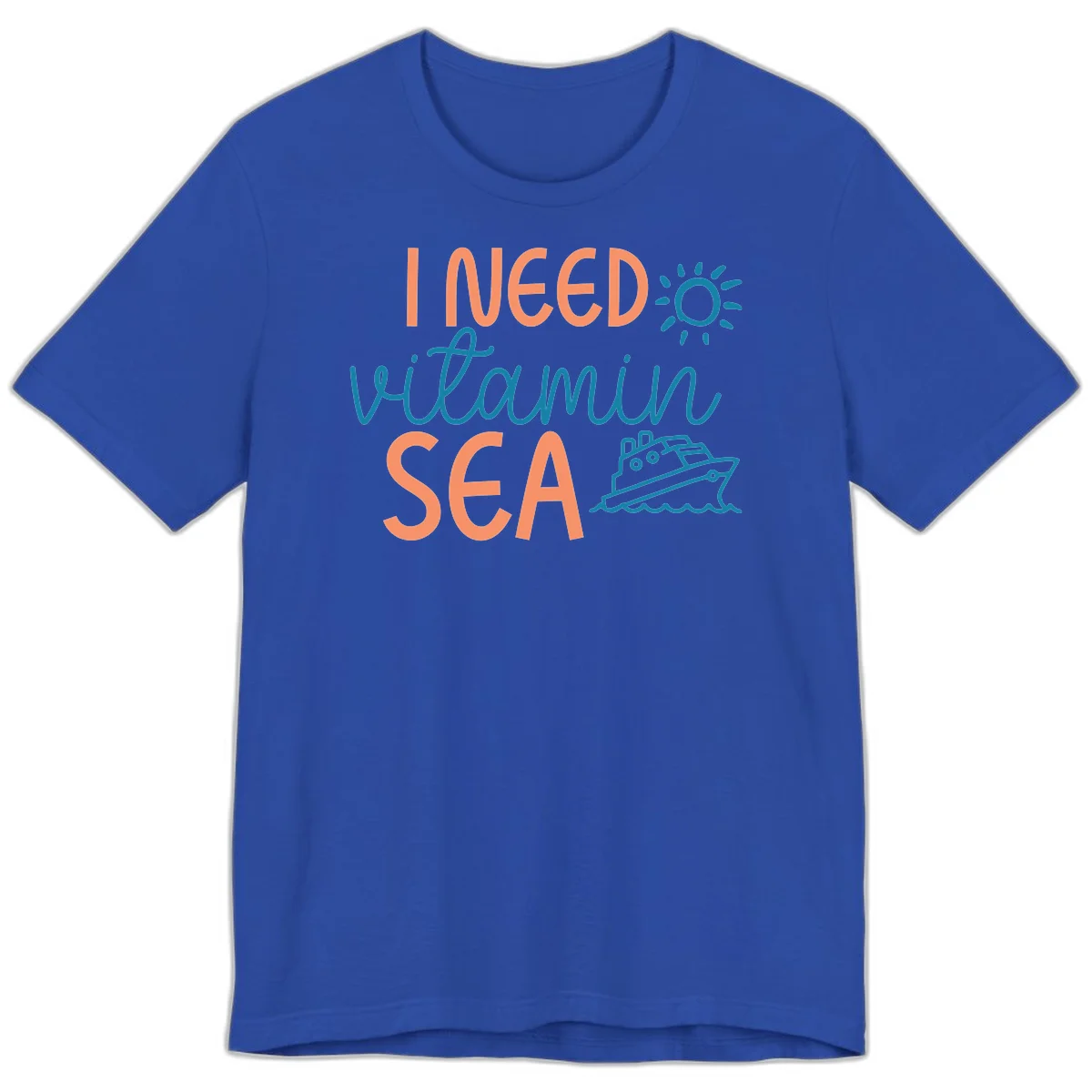 I Need Vitamin Sea Premium Cruise Vacation Tee for Ocean Lovers in True Royal