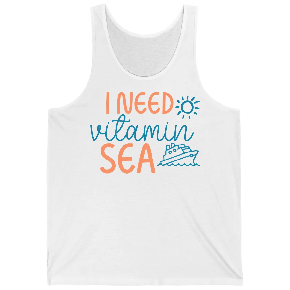 I Need Vitamin Sea Cruise Vacation Tank Top in White