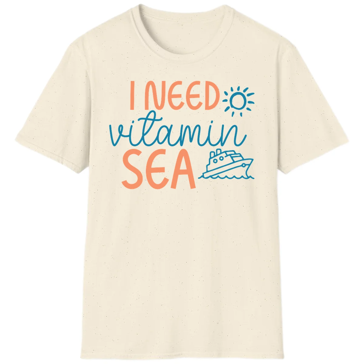 I Need Vitamin Sea Cruise Vacation T-Shirt for Ocean Lovers in Natural
