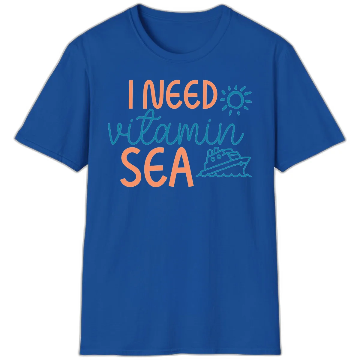 I Need Vitamin Sea Cruise Vacation T-Shirt for Ocean Lovers in Royal