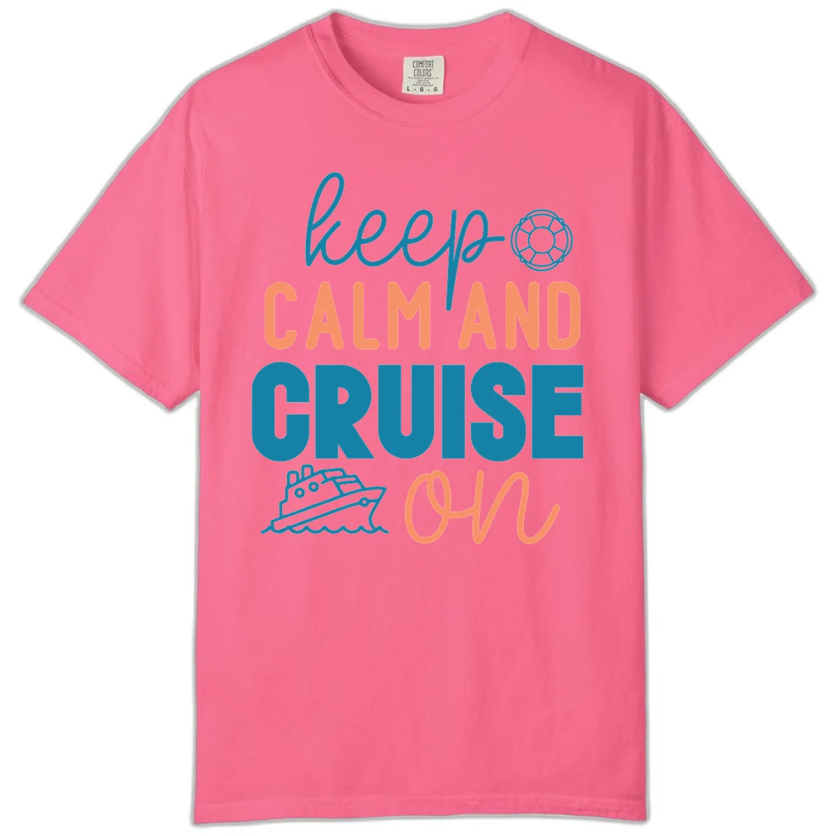 Keep Calm and Cruise On Comfort Color T-Shirt in Crunchberry