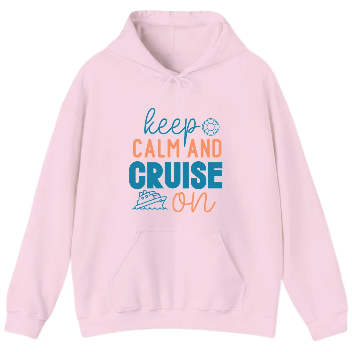 Keep Calm and Cruise On Hoodie in Light Pink