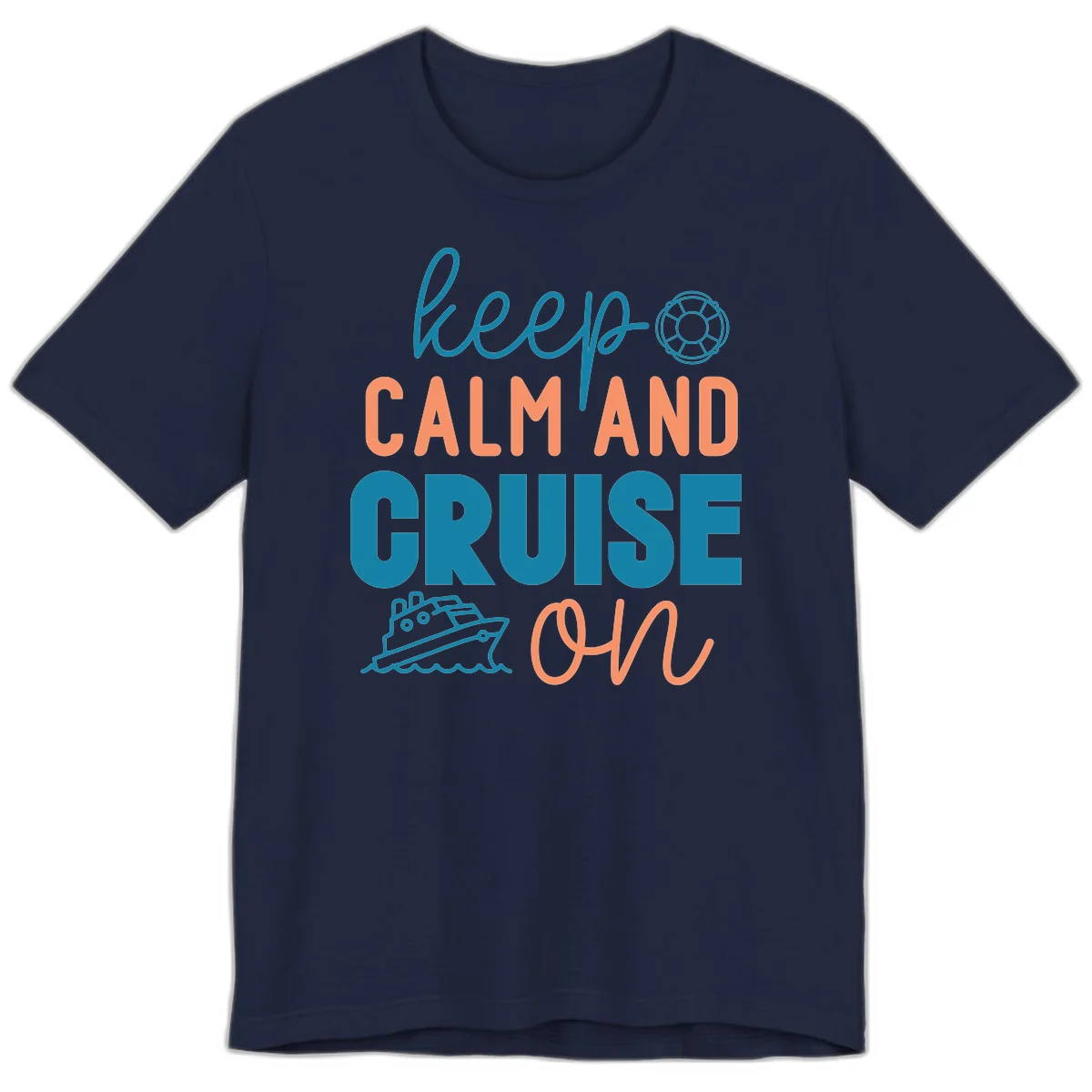 Keep Calm and Cruise On Premium T-Shirt in Navy