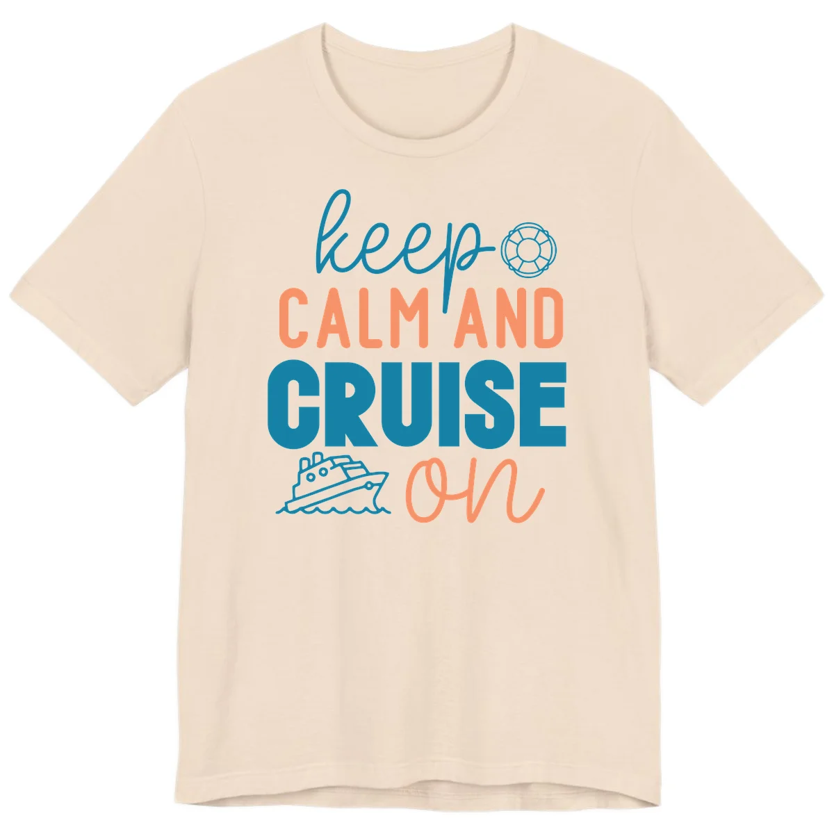 Keep Calm and Cruise On Premium T-Shirt in Soft Cream