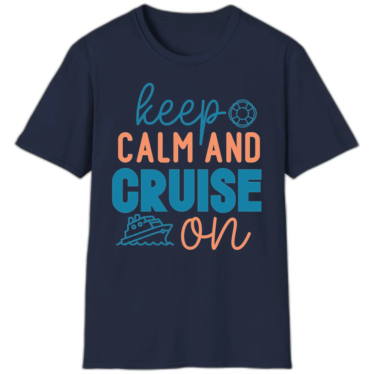 Keep Calm and Cruise On T-Shirt in Navy