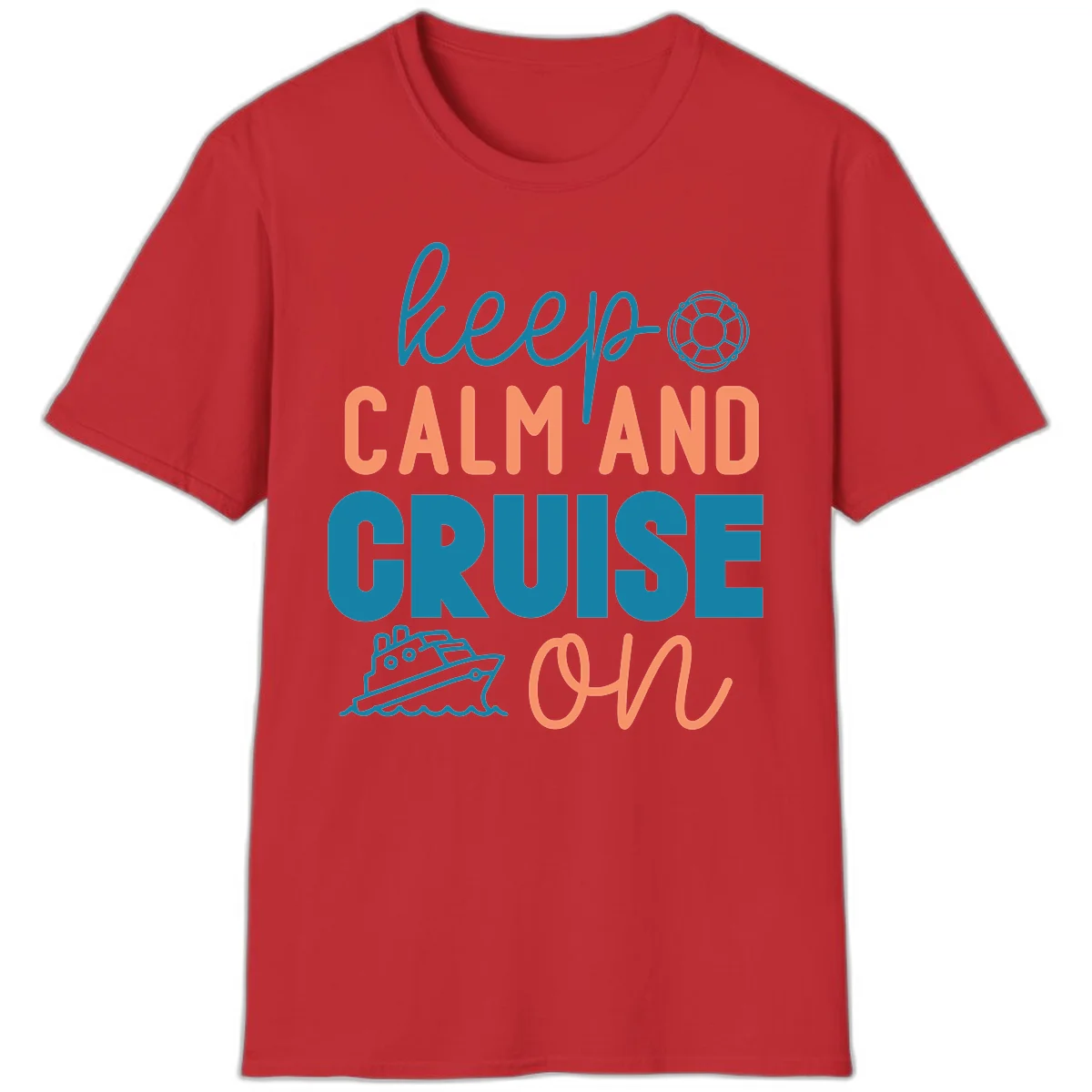 Keep Calm and Cruise On T-Shirt in Red