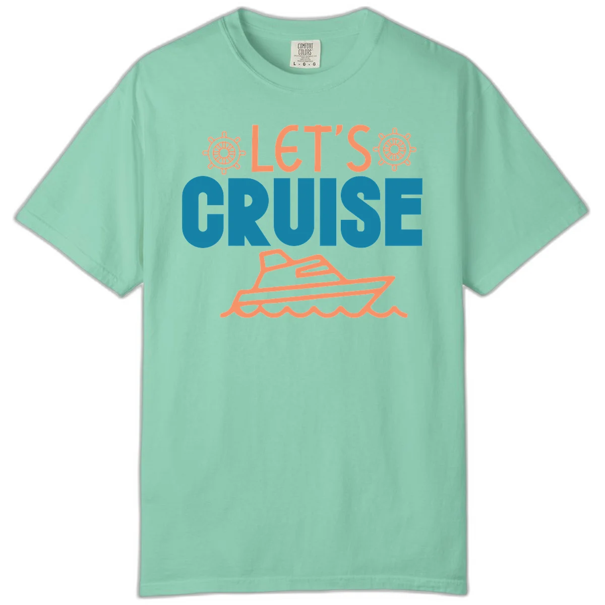Let's Cruise Nautical Comfort Color T-Shirt in Island Reef