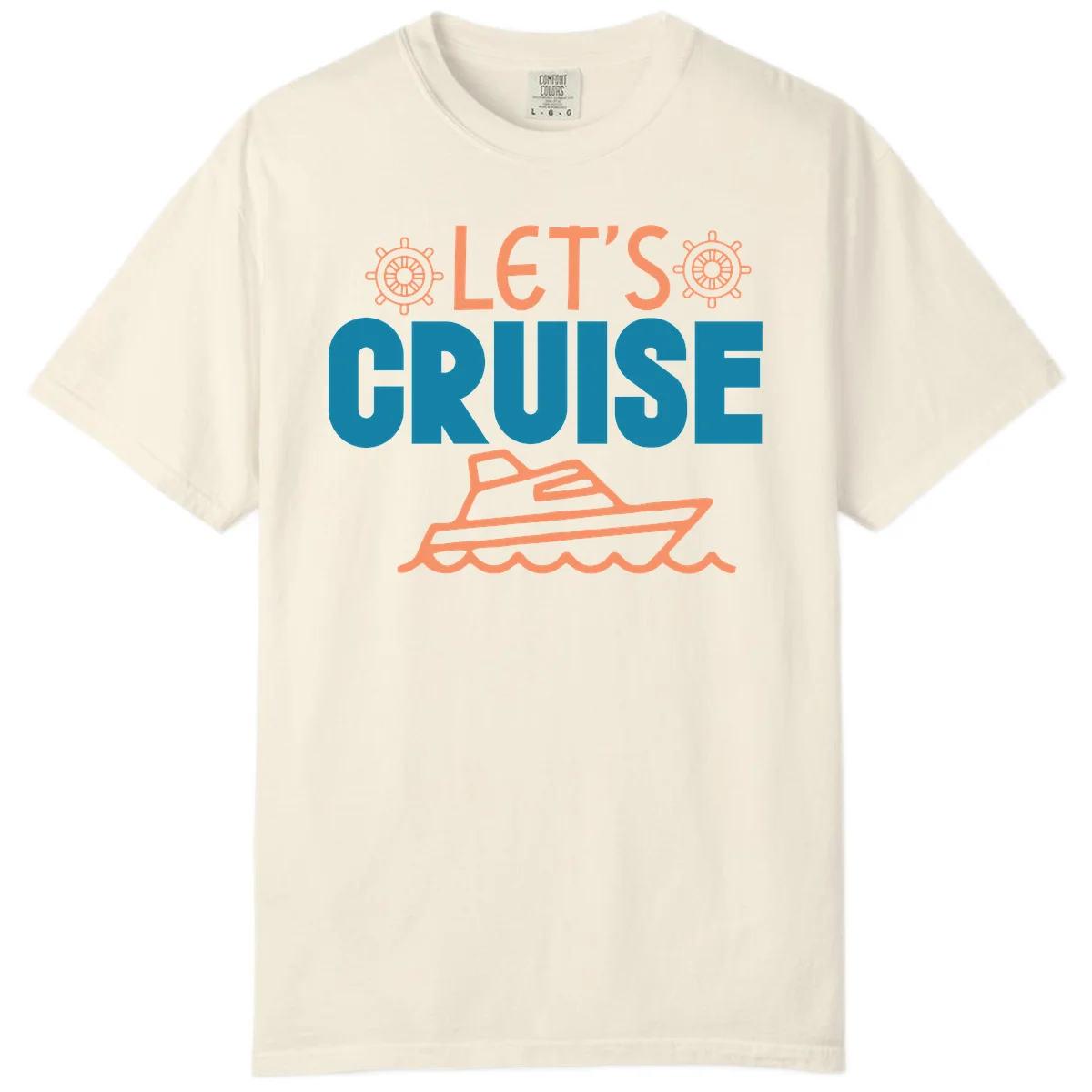 Let's Cruise Nautical Comfort Color T-Shirt in Ivory