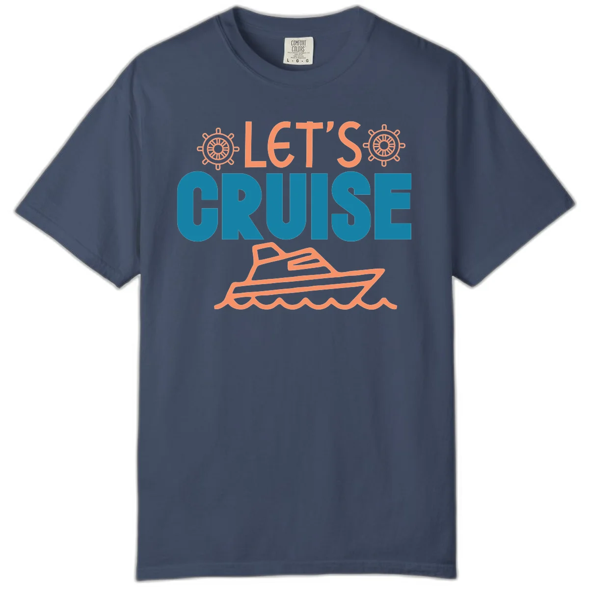 Let's Cruise Nautical Comfort Color T-Shirt in Midnight