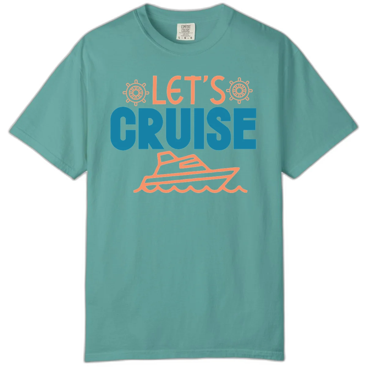 Let's Cruise Nautical Comfort Color T-Shirt in Seafoam