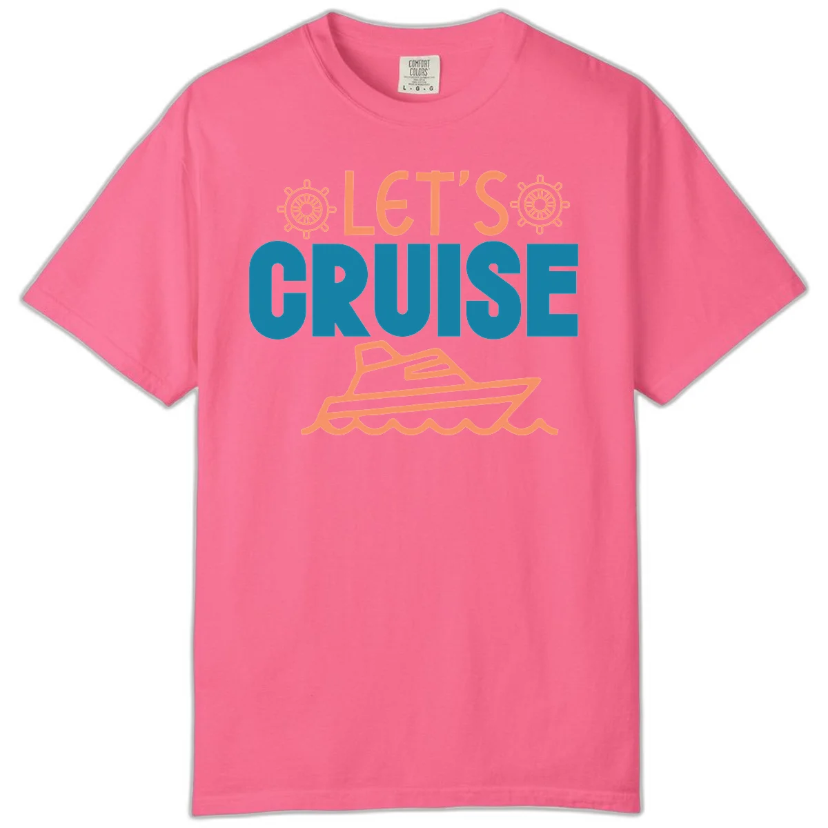 Let's Cruise Nautical Comfort Color T-Shirt in Crunchberry