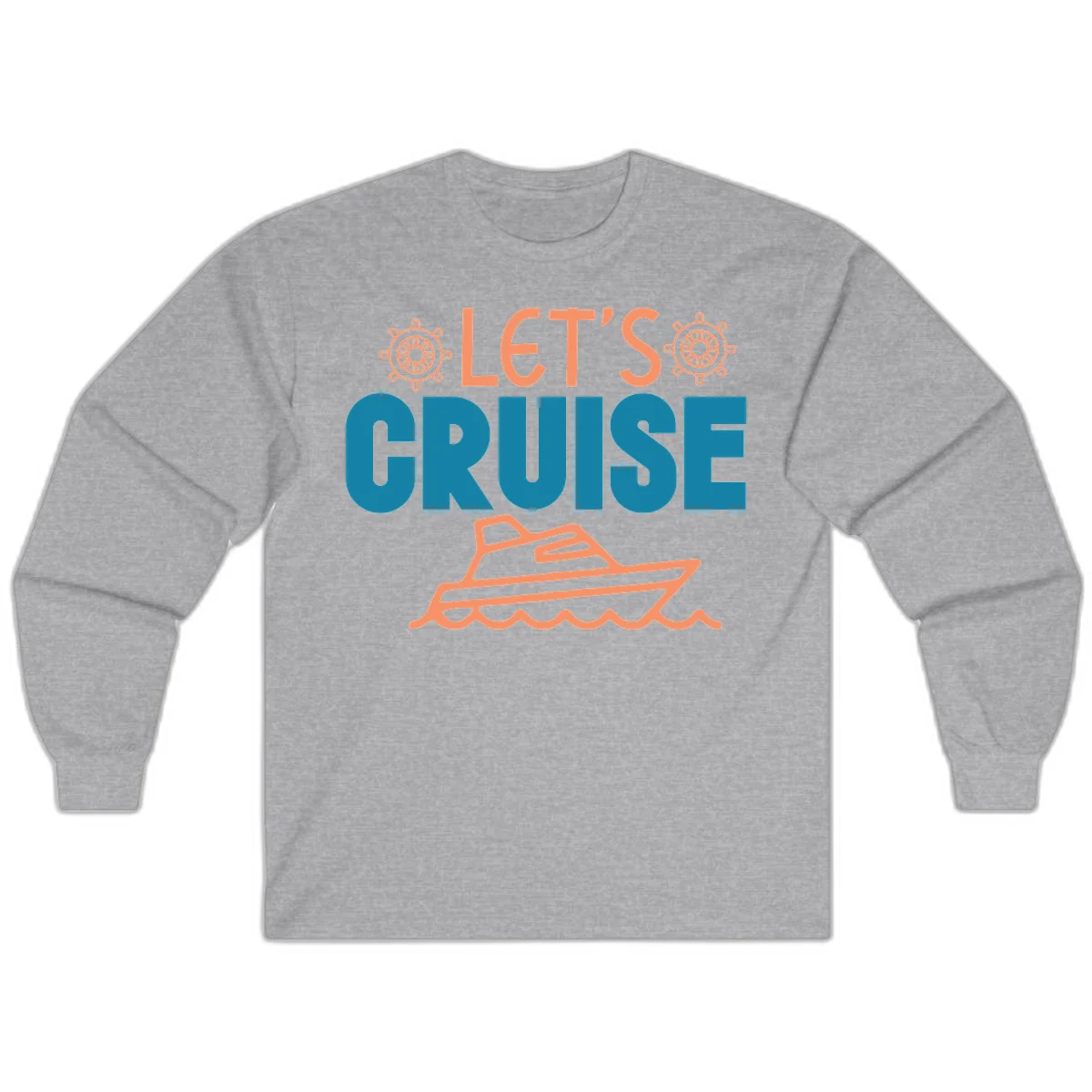 Let's Cruise Nautical Vacation Long Sleeve in Sport Grey