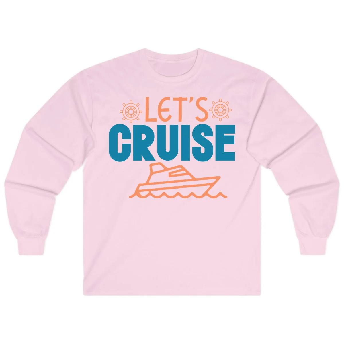 Let's Cruise Nautical Vacation Long Sleeve in Light Pink