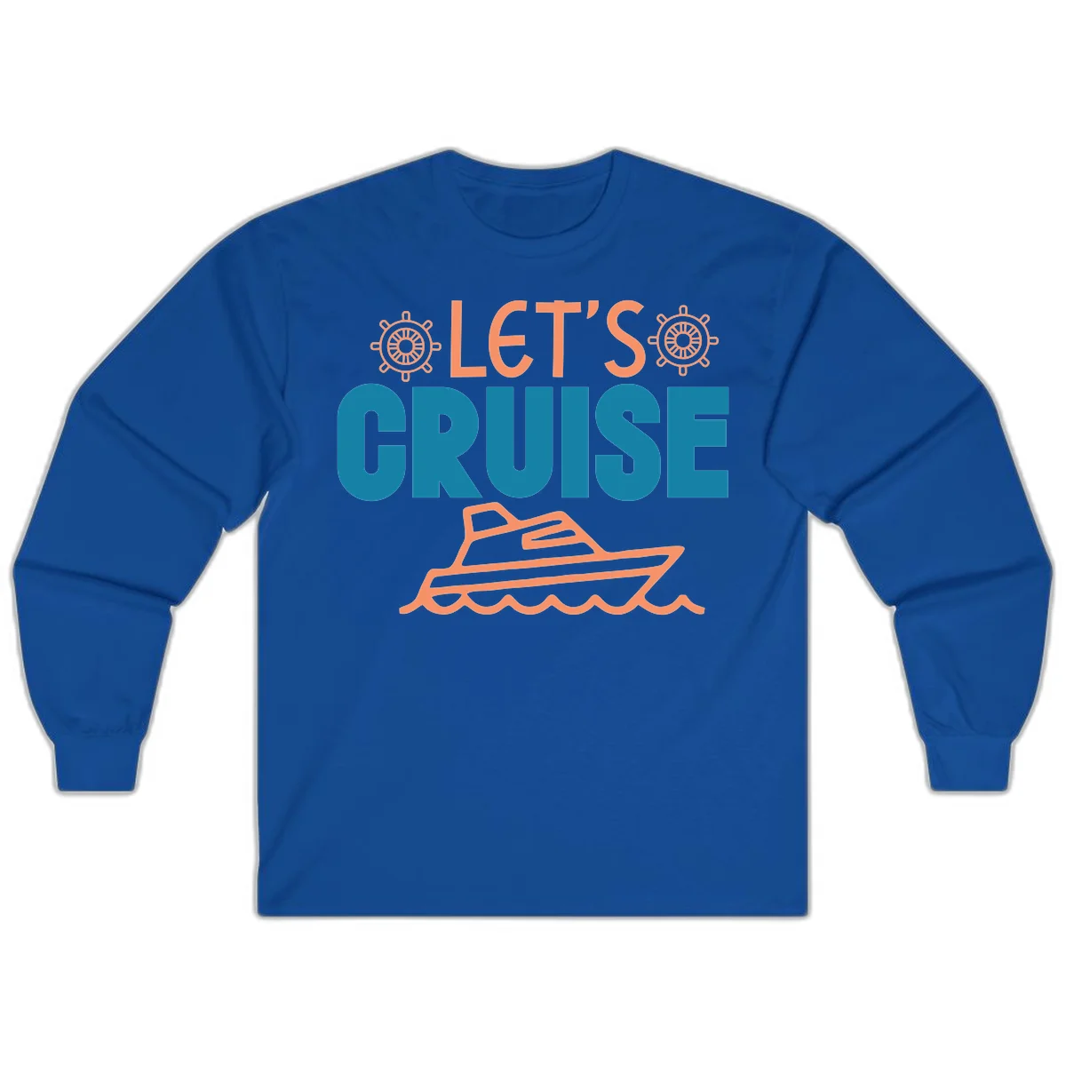 Let's Cruise Nautical Vacation Long Sleeve in Royal