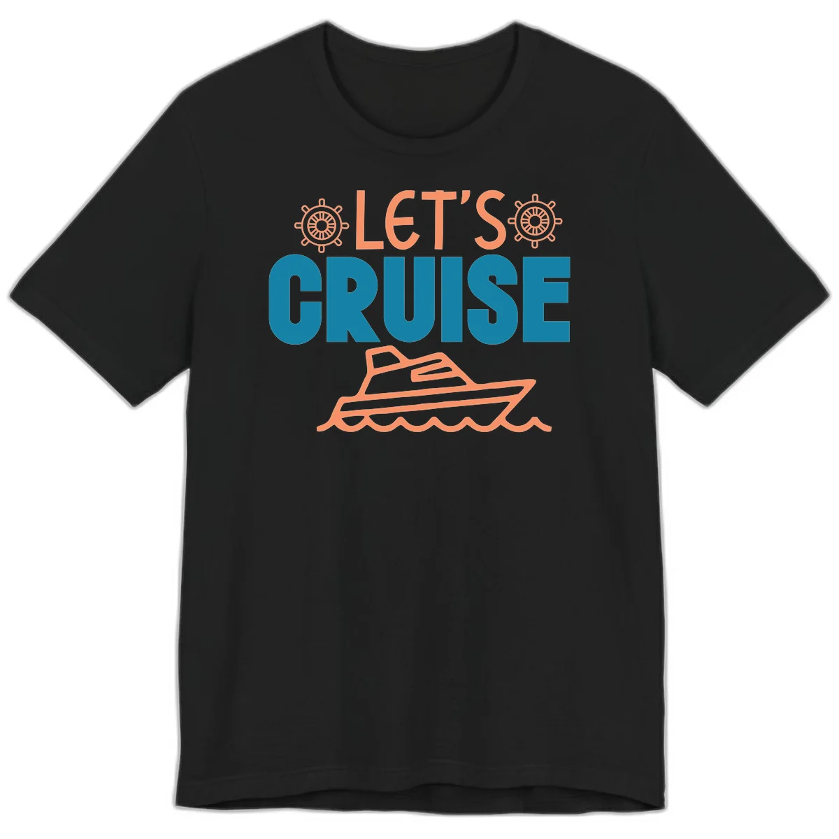 Let's Cruise Nautical Yacht Premium T-Shirt in Black
