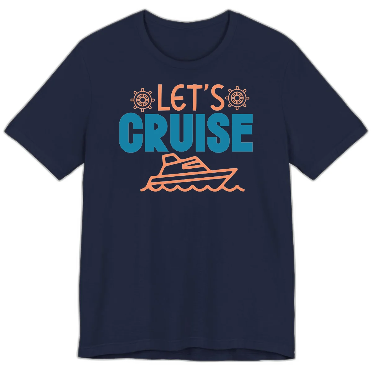 Let's Cruise Nautical Yacht Premium T-Shirt in Navy