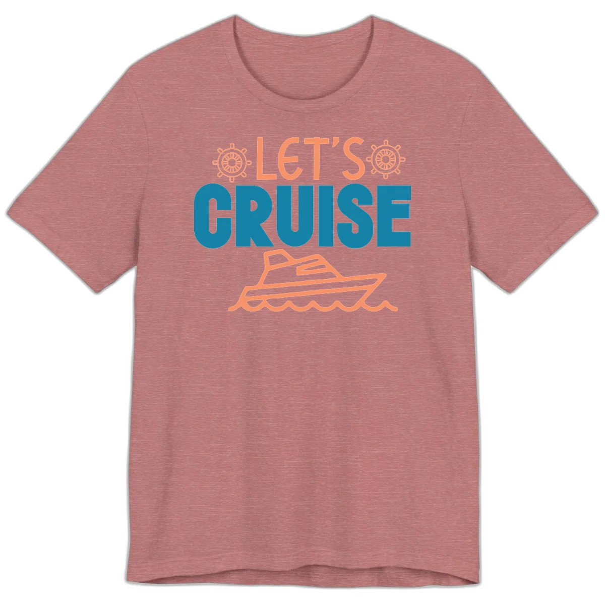 Let's Cruise Nautical Yacht Premium T-Shirt in Heather Mauve