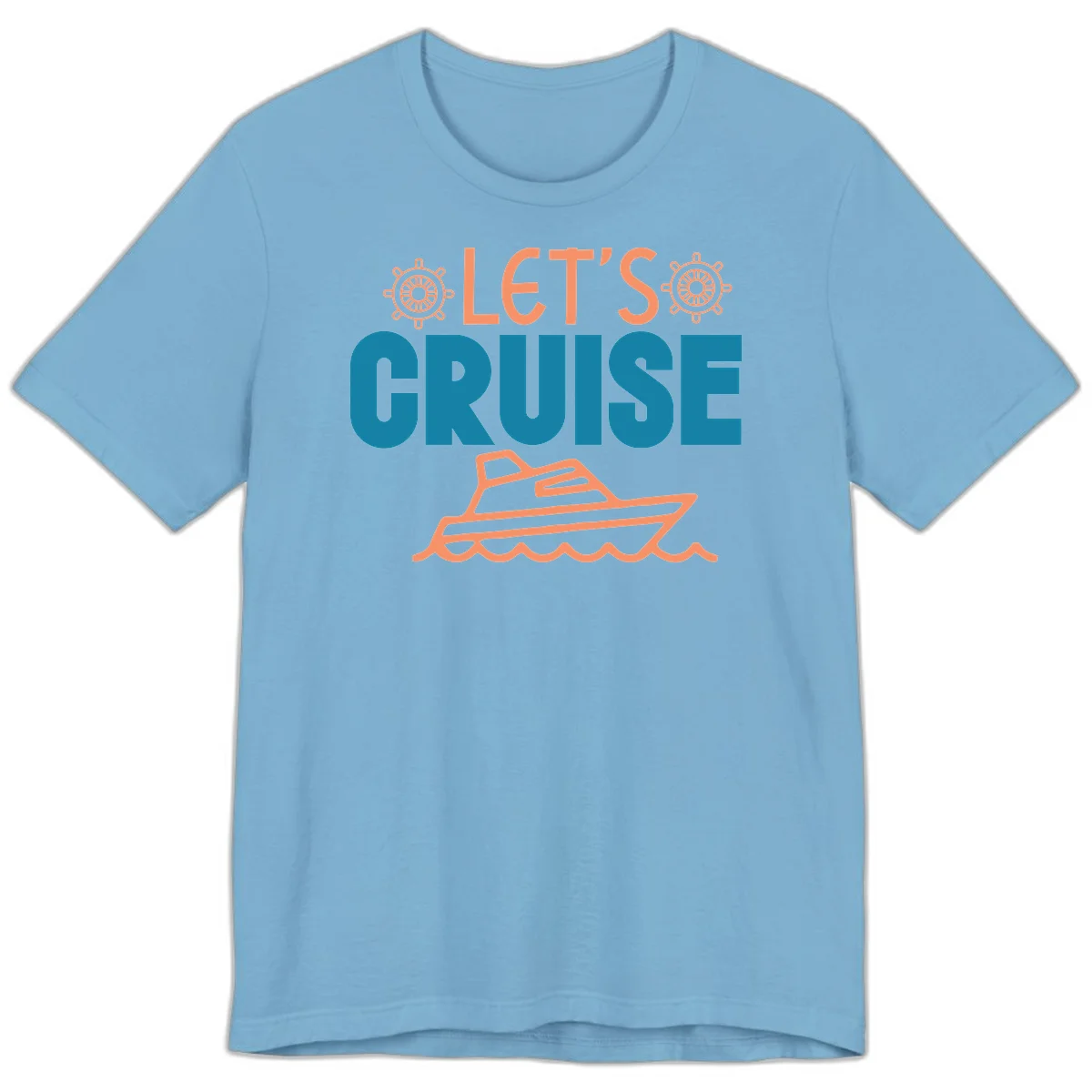Let's Cruise Nautical Yacht Premium T-Shirt in Ocean Blue