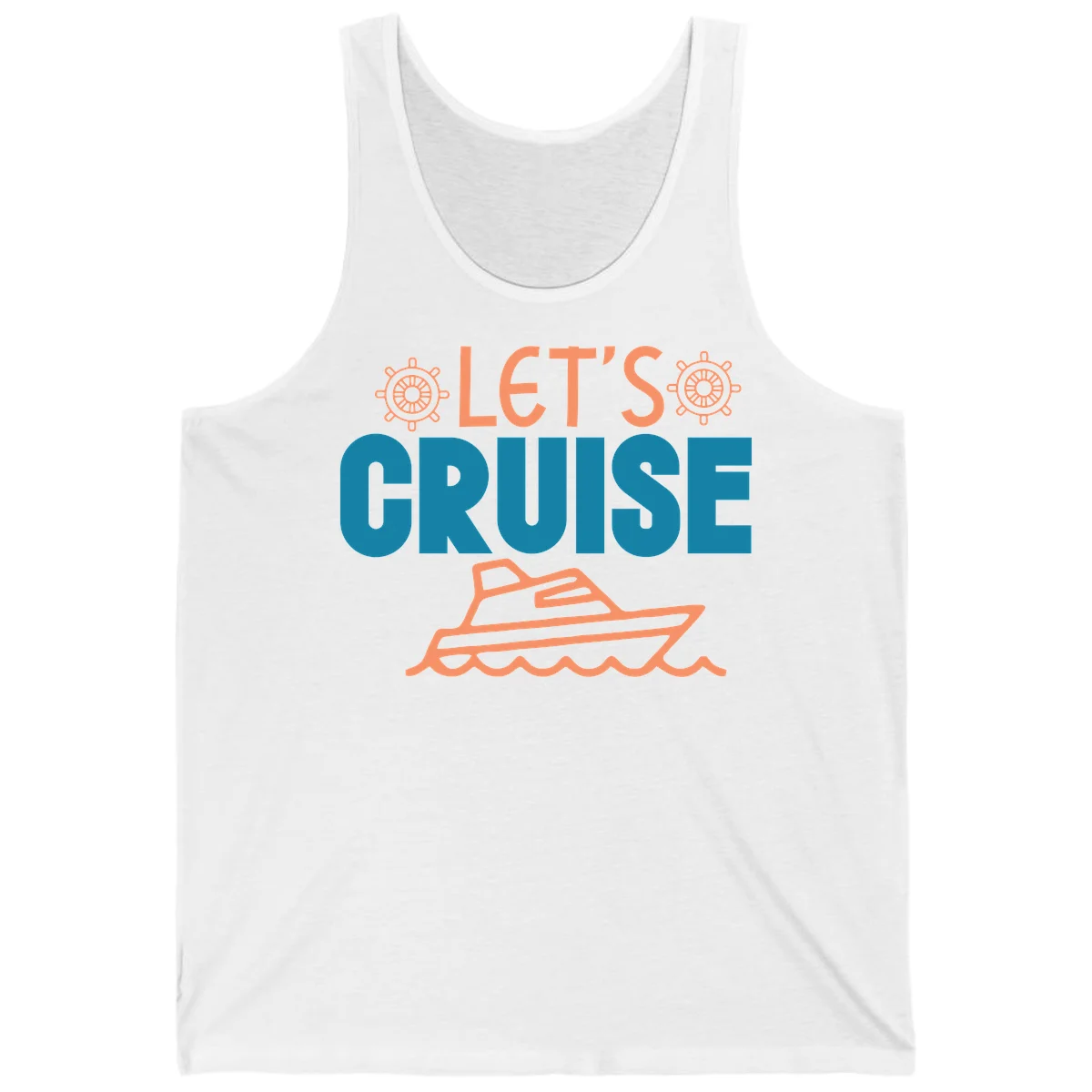 Let's Cruise Nautical Vacation Tank Top in White