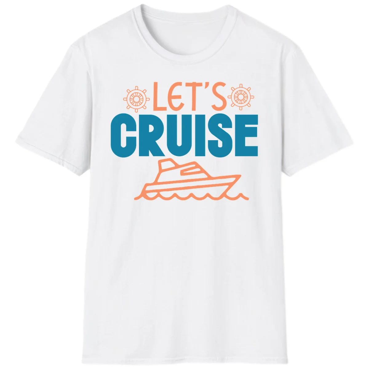 Let's Cruise Nautical Yacht Vacation T-Shirt in White