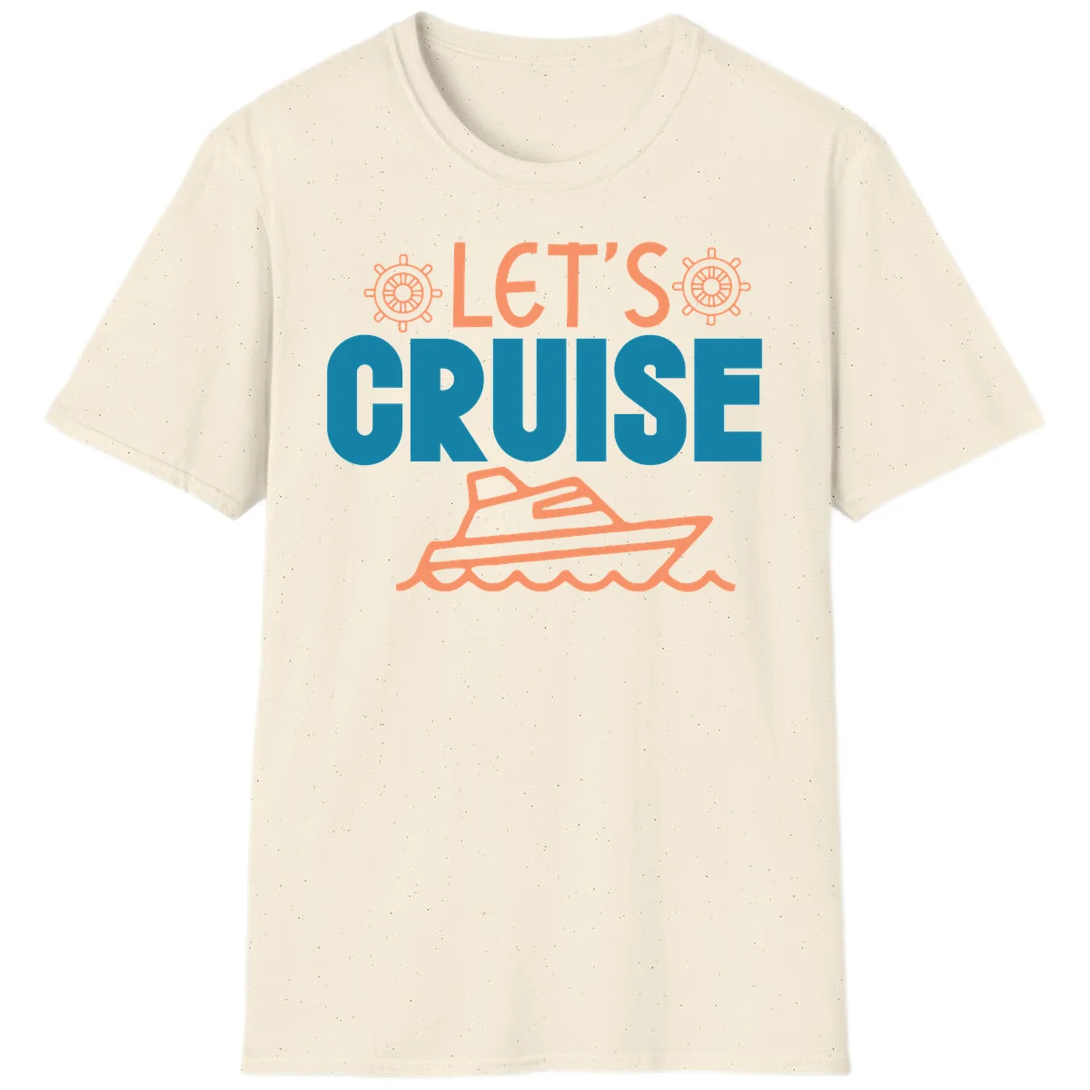 Let's Cruise Nautical Yacht Vacation T-Shirt in Natural