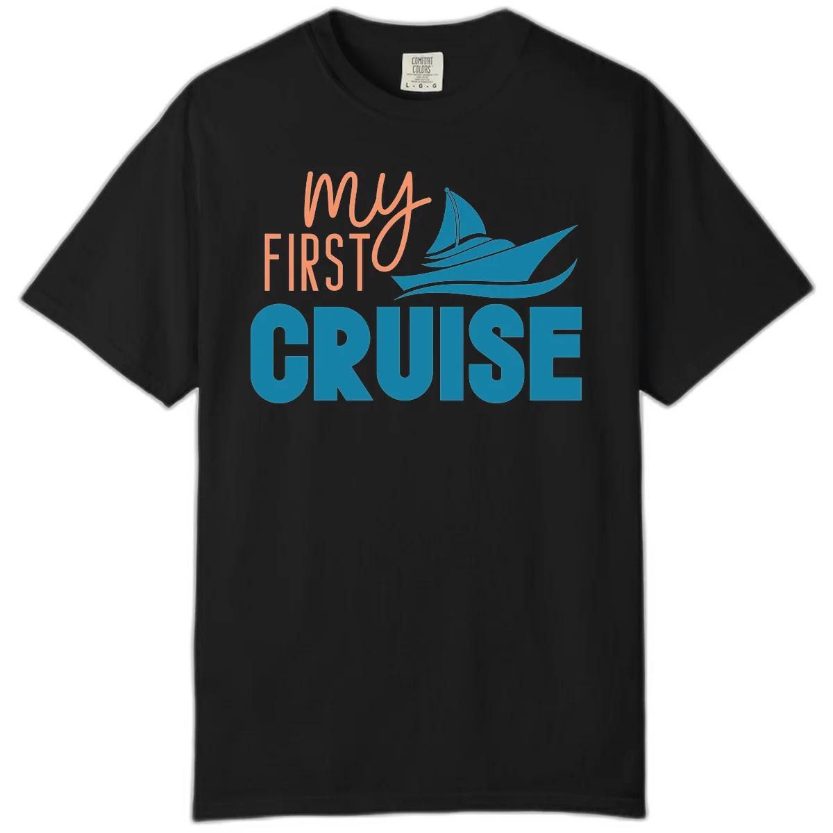 My First Cruise Comfort Color Tee for First-Timers in Black
