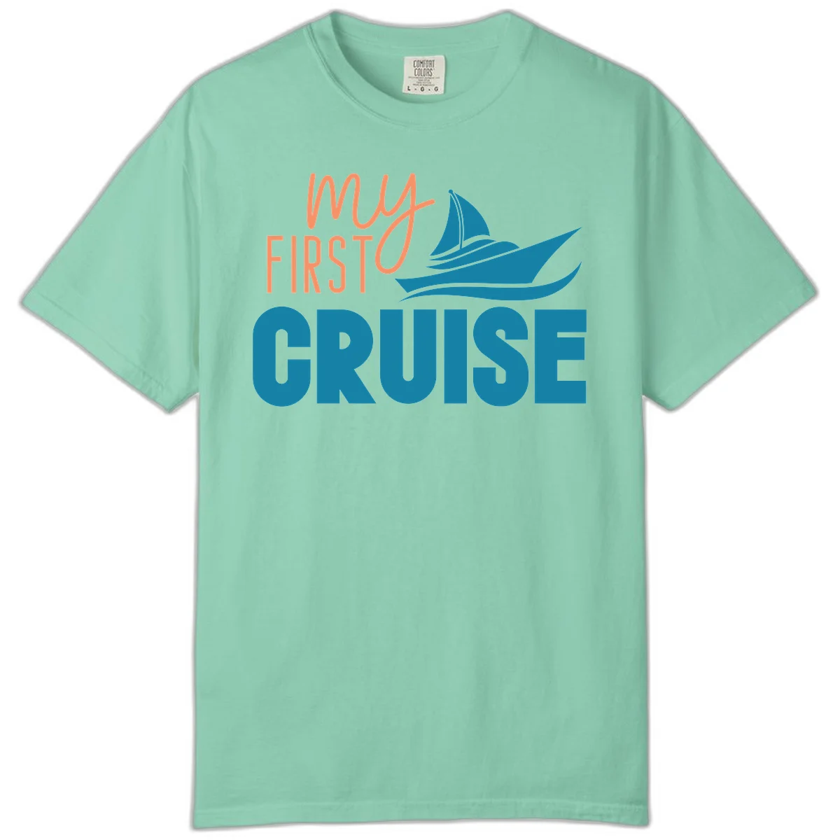 My First Cruise Comfort Color Tee for First-Timers in Island Reef