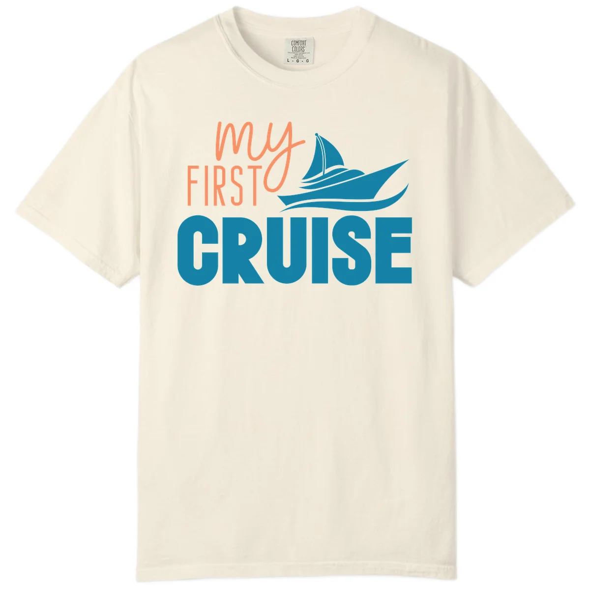 My First Cruise Comfort Color Tee for First-Timers in Ivory