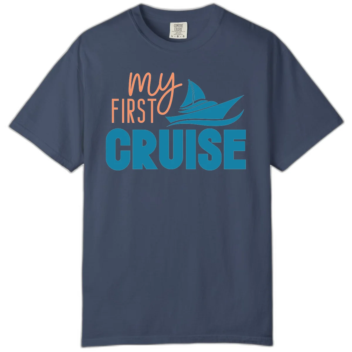 My First Cruise Comfort Color Tee for First-Timers in Midnight