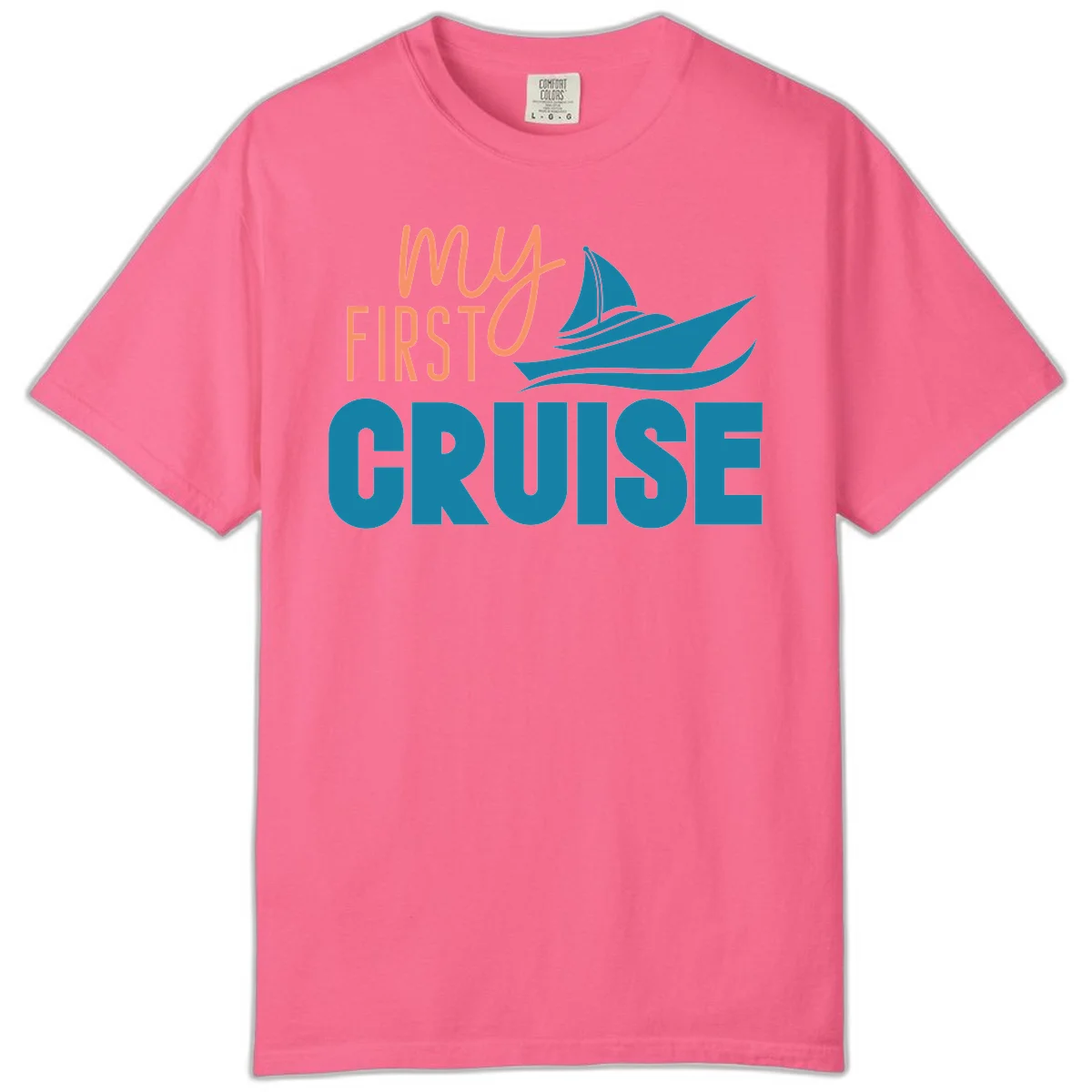 My First Cruise Comfort Color Tee for First-Timers in Crunchberry