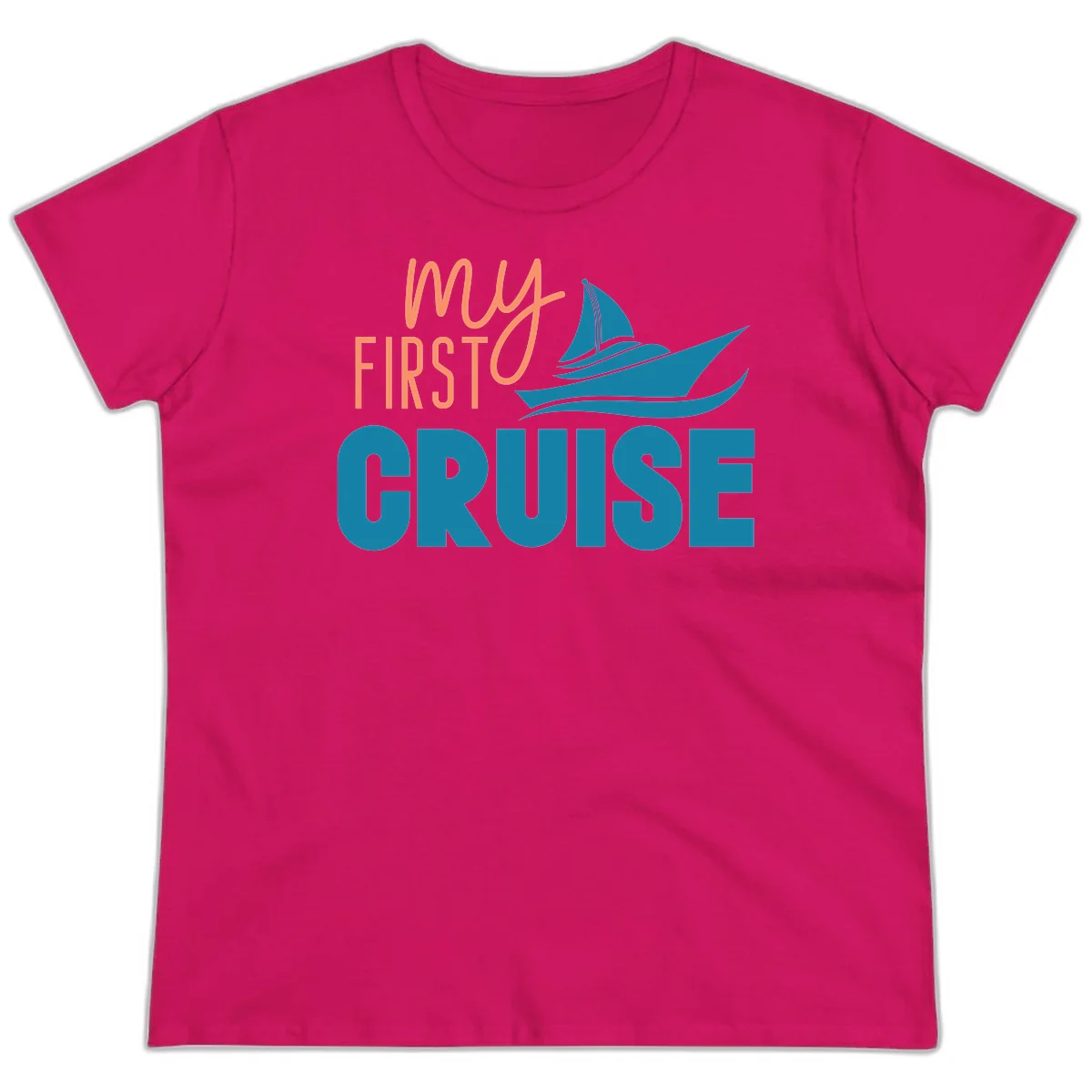 My First Cruise Ladies Tee for Her Maiden Voyage in Heliconia
