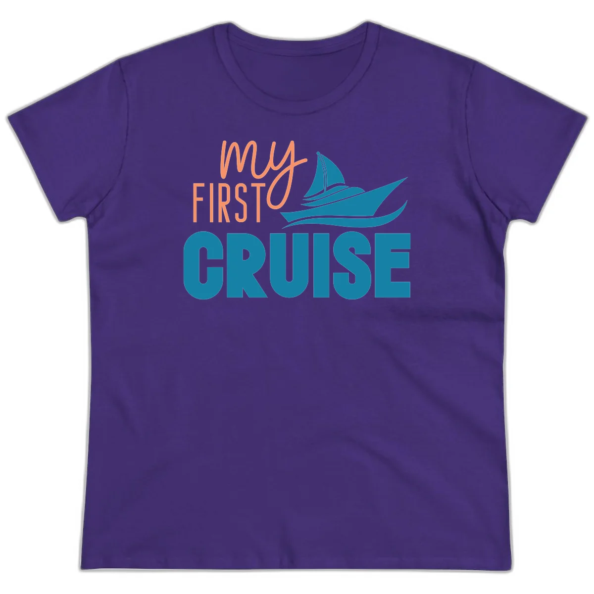 My First Cruise Ladies Tee for Her Maiden Voyage in Purple
