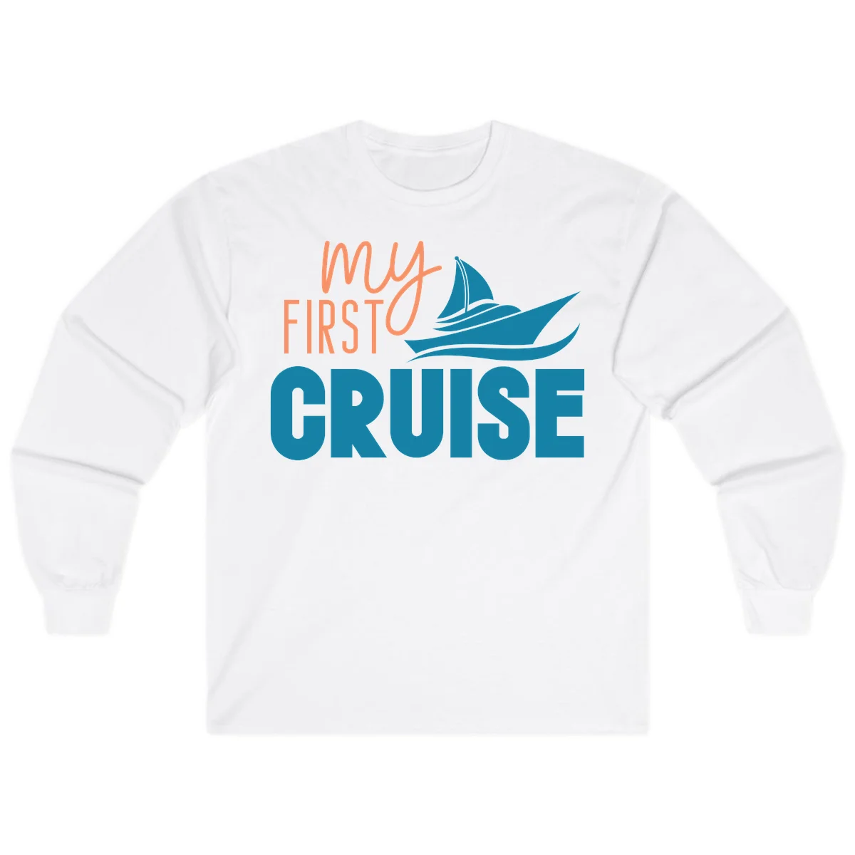My First Cruise Long Sleeve Tee for Cool Evenings in White