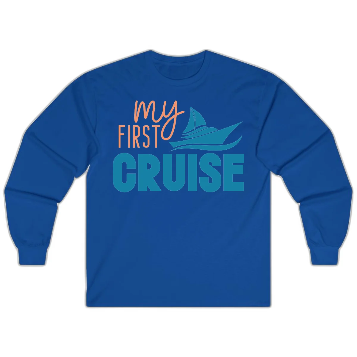 My First Cruise Long Sleeve Tee for Cool Evenings in Royal