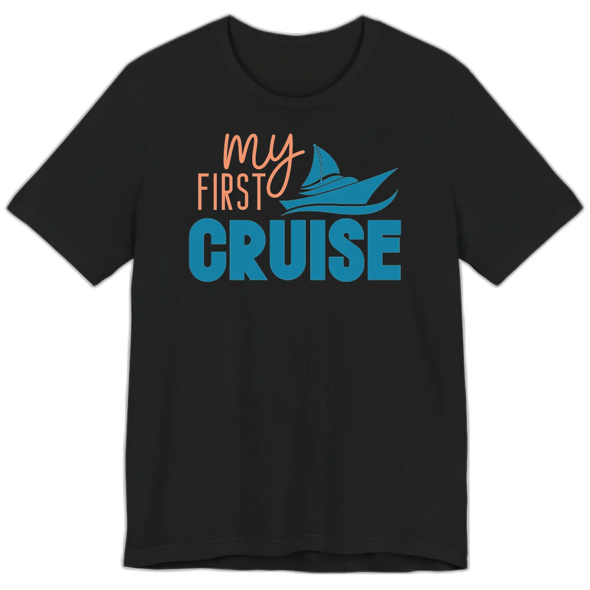 My First Cruise Premium T-Shirt for Maiden Voyage in Black