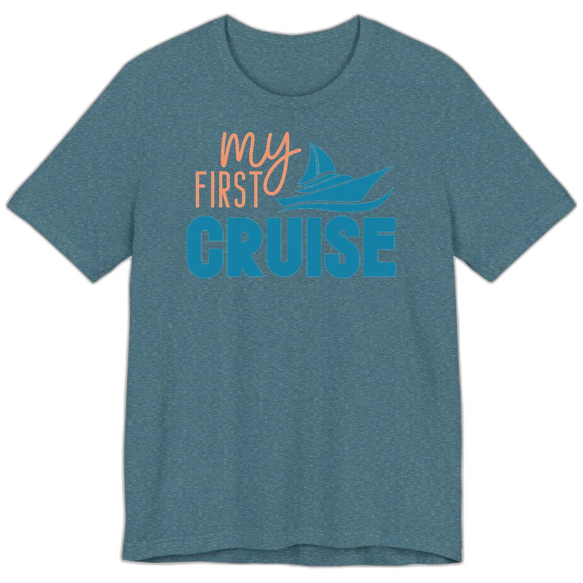 My First Cruise Premium T-Shirt for Maiden Voyage in Heather Deep Teal