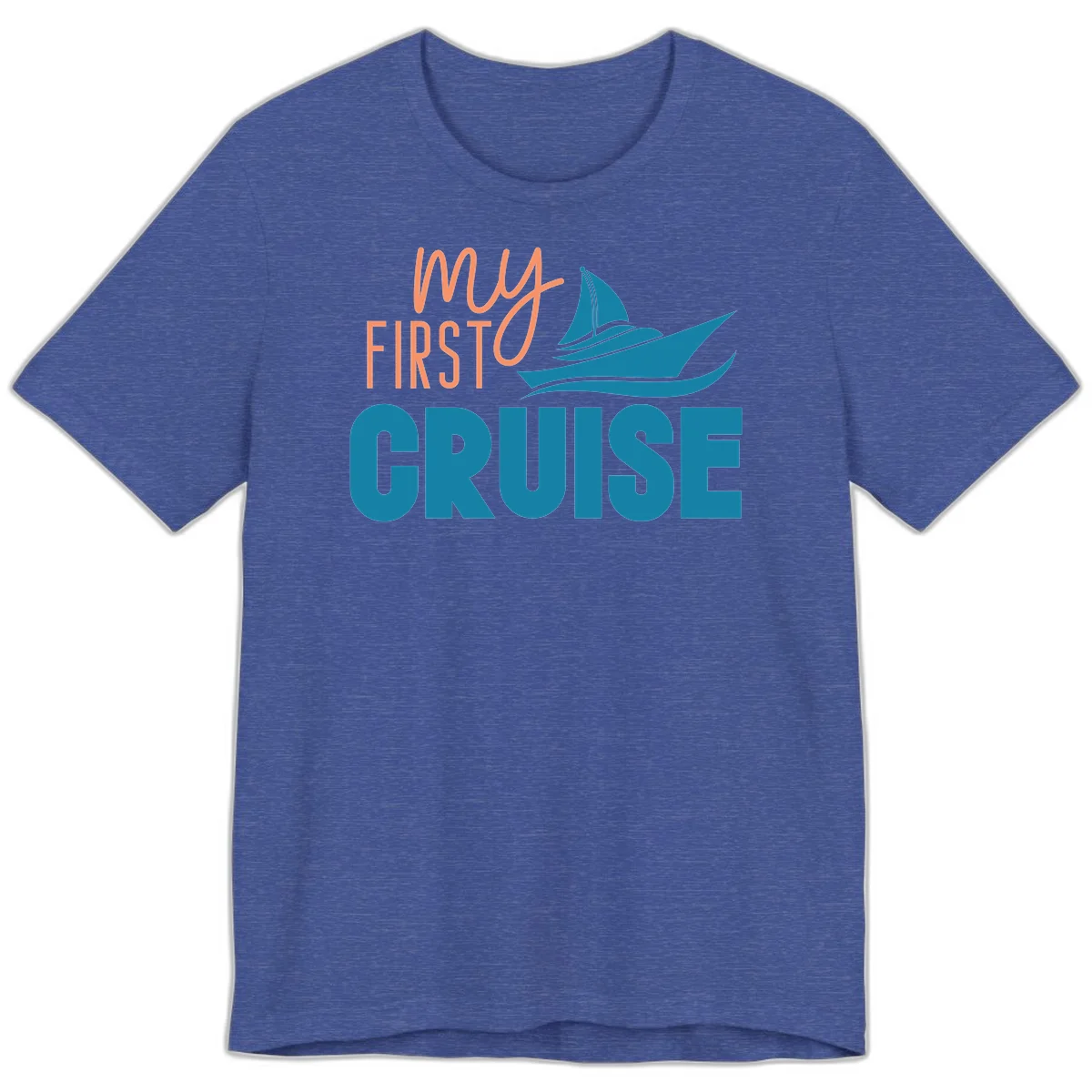 My First Cruise Premium T-Shirt for Maiden Voyage in Heather True Royal