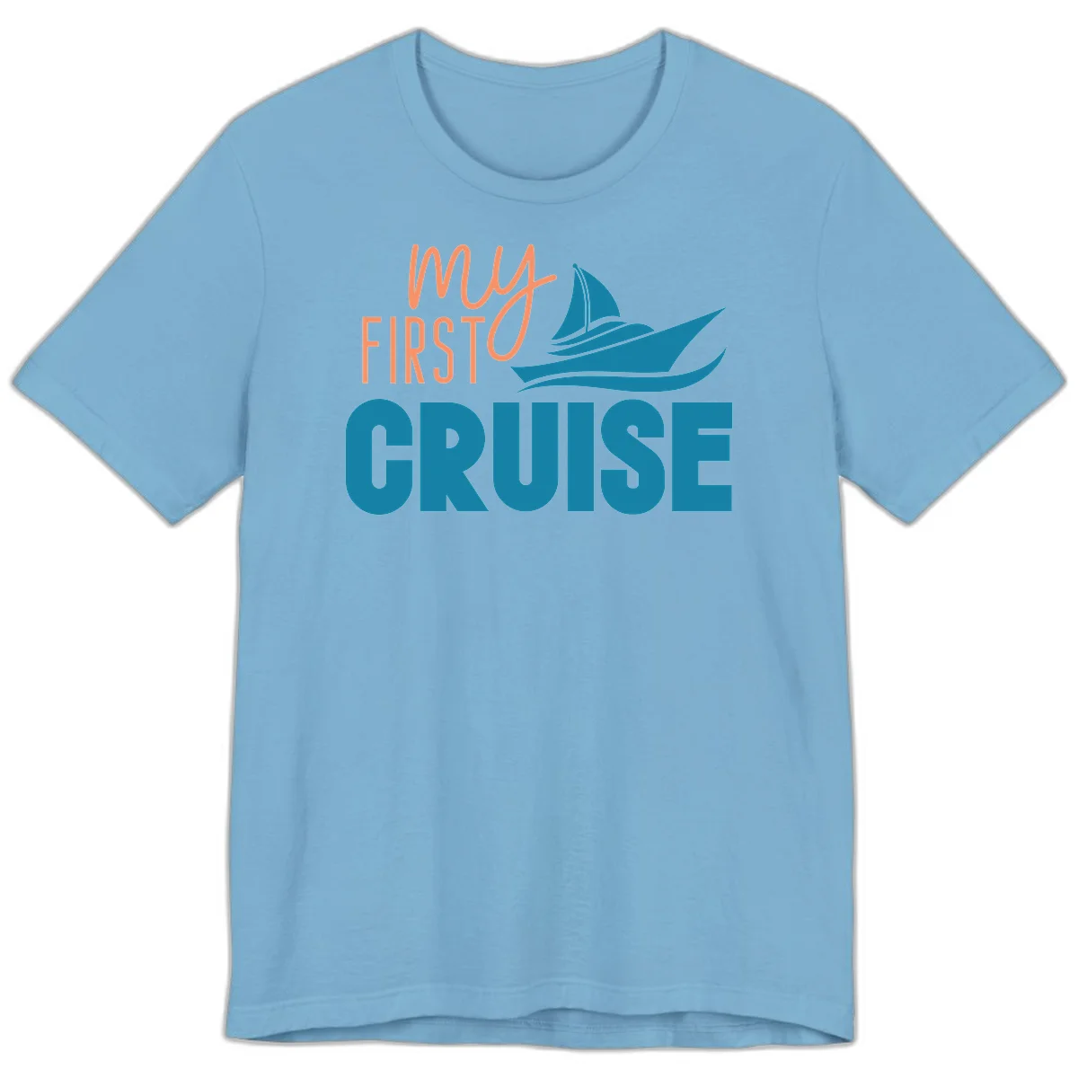 My First Cruise Premium T-Shirt for Maiden Voyage in Ocean Blue