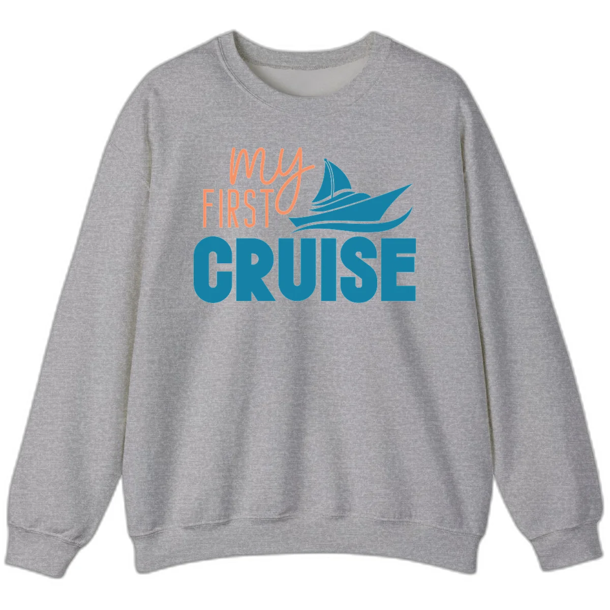 My First Cruise Crewneck Sweatshirt for Cozy Trips in Sport Grey
