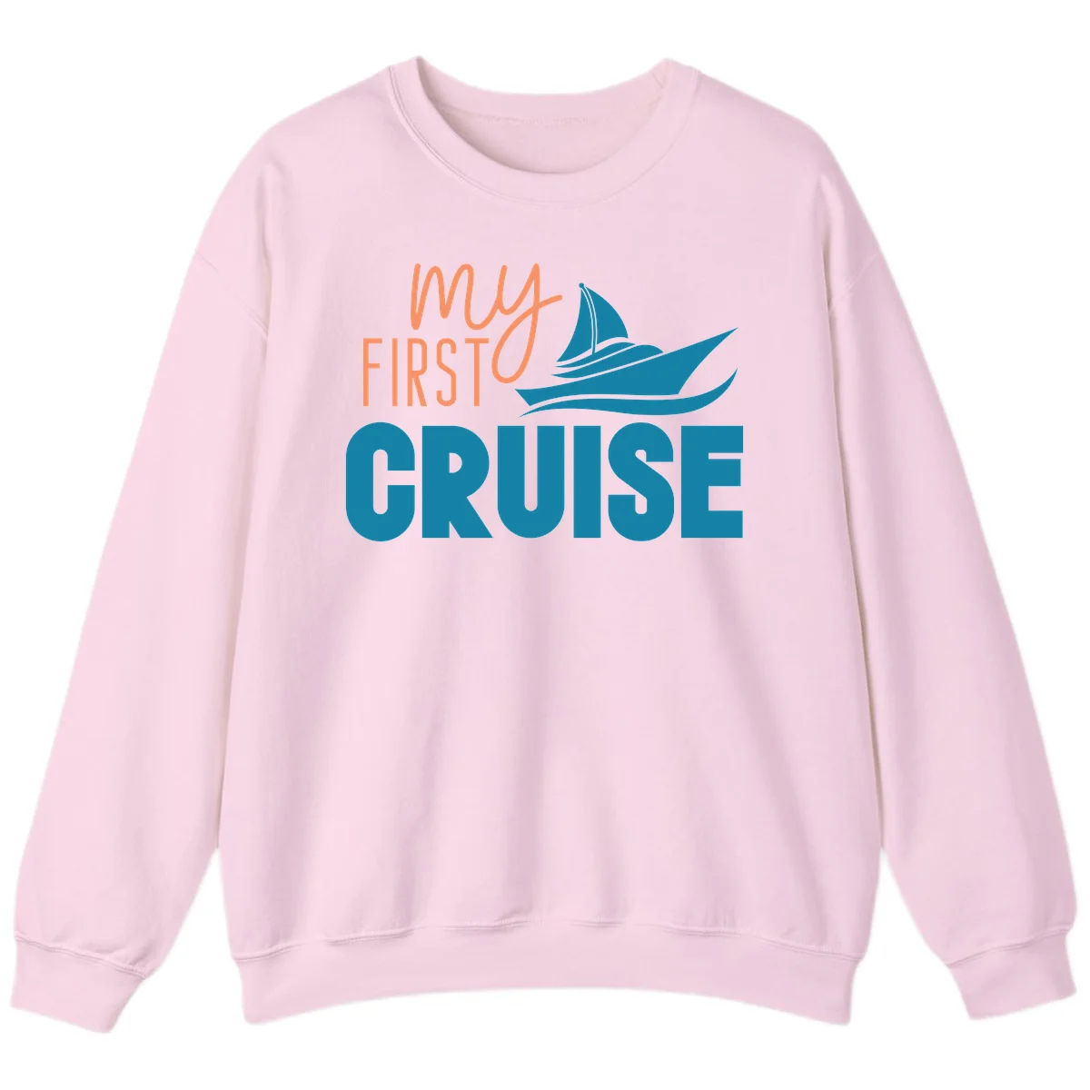 My First Cruise Crewneck Sweatshirt for Cozy Trips in Light Pink