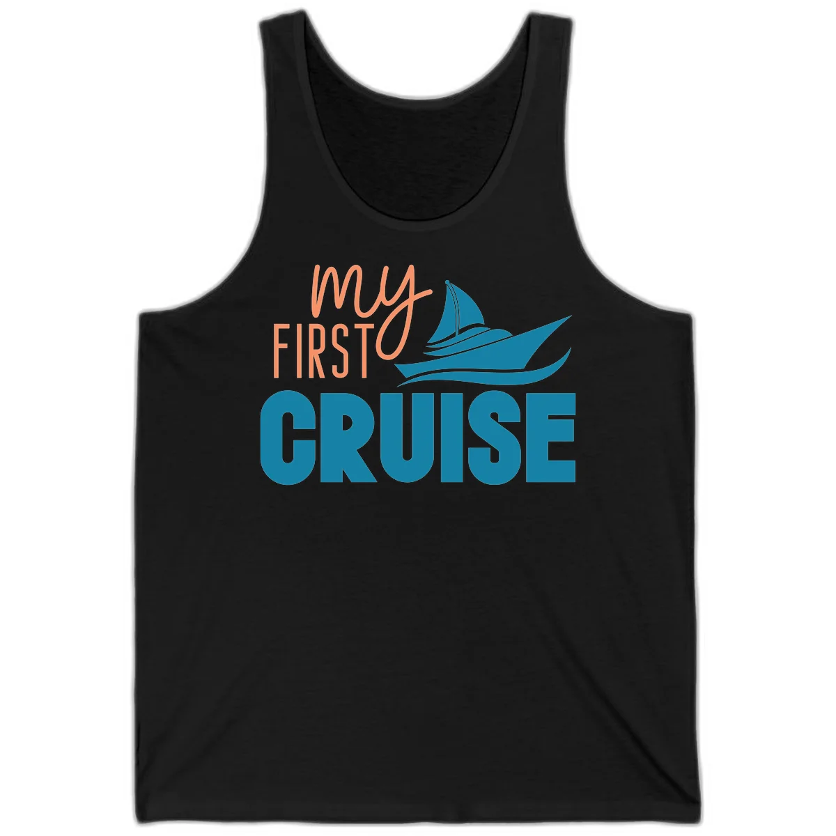 My First Cruise Tank Top for Sunny Adventures in Black