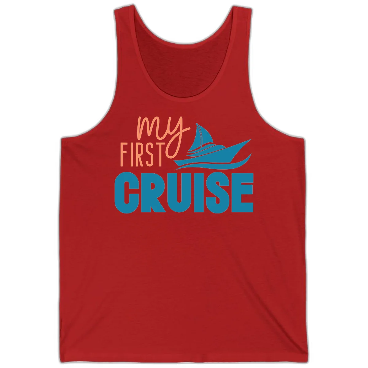 My First Cruise Tank Top for Sunny Adventures in Red