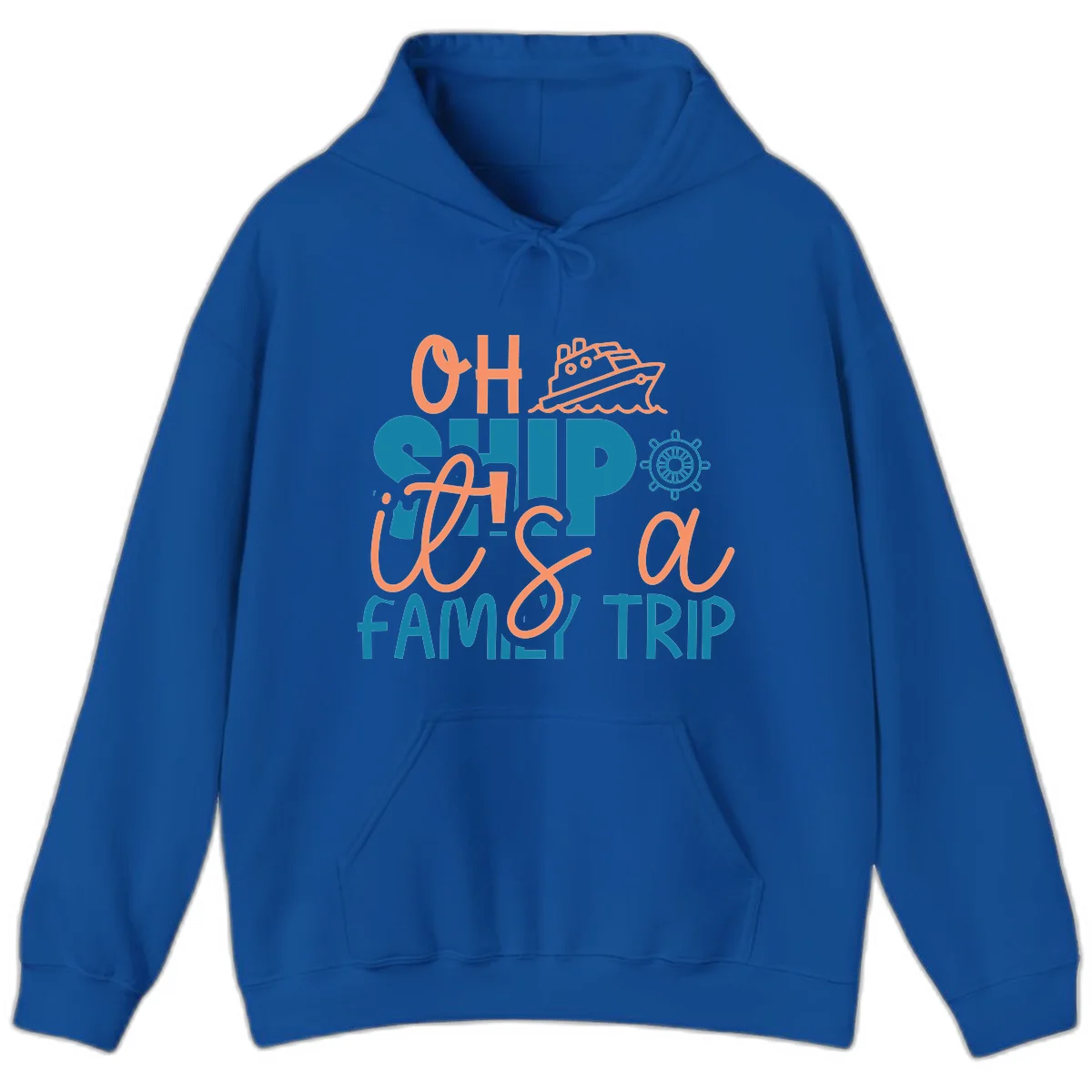 Oh Ship Family Cruise Trip Funny Nautical Hoodie in Royal