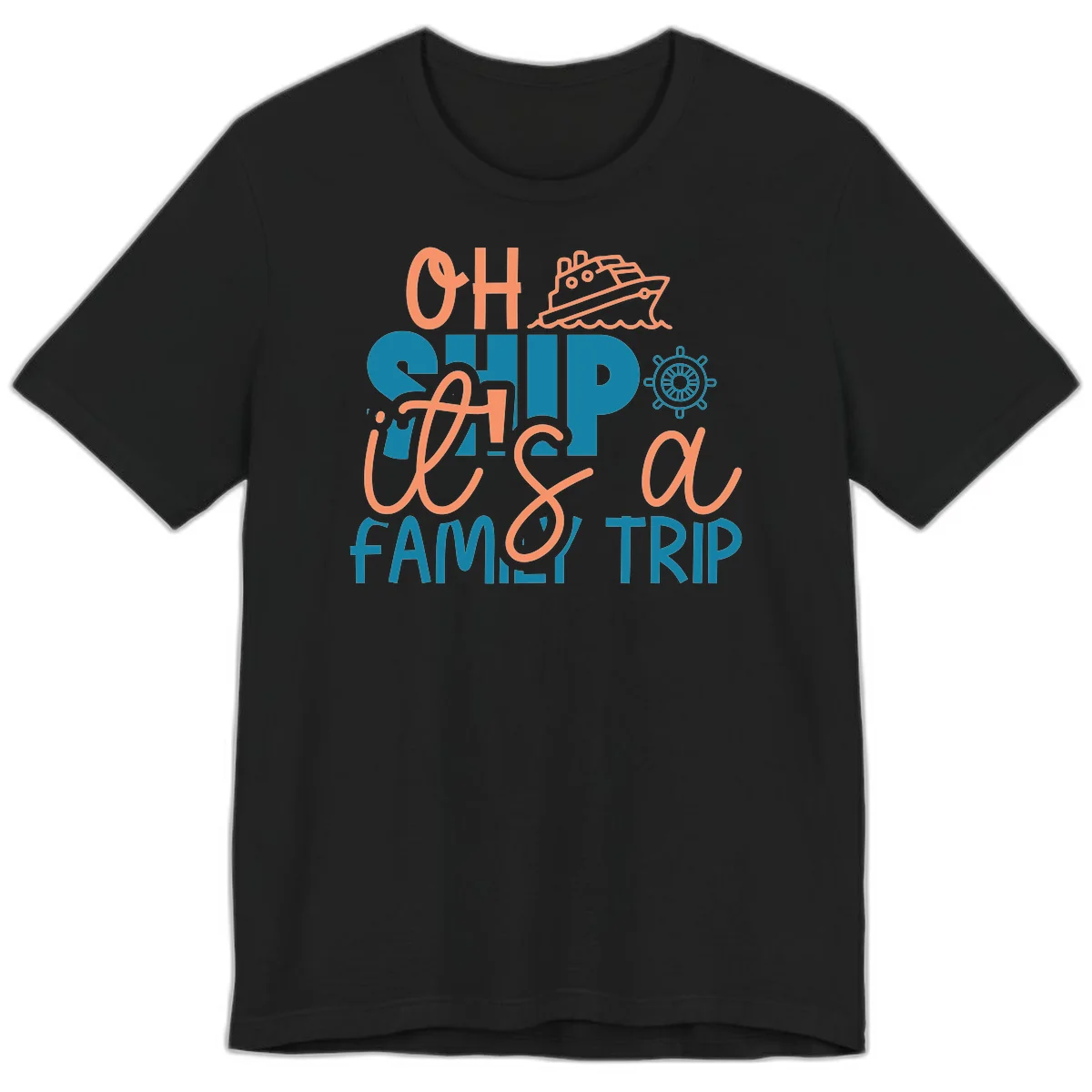 Oh Ship Family Cruise Trip Premium T-Shirt in Black