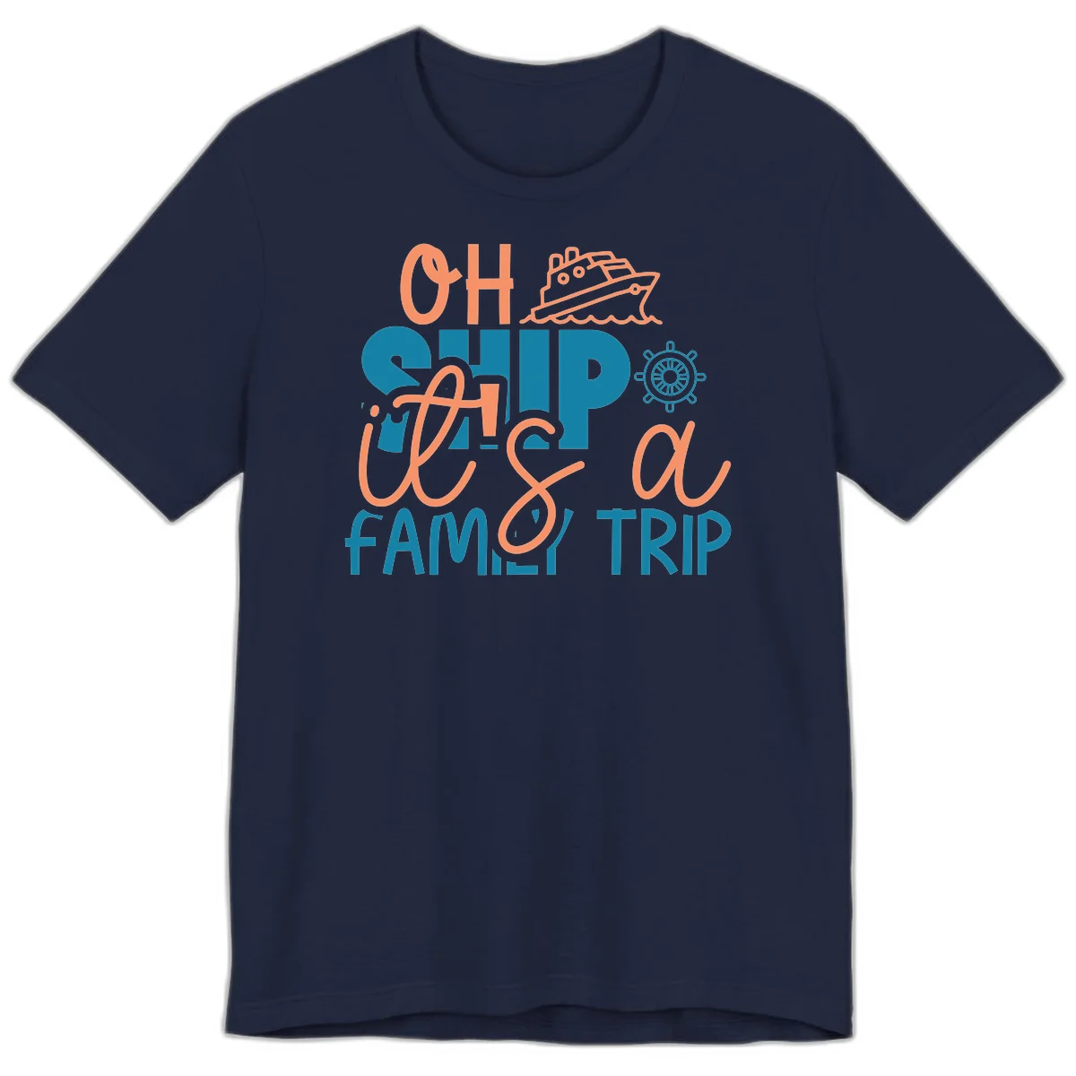 Oh Ship Family Cruise Trip Premium T-Shirt in Navy
