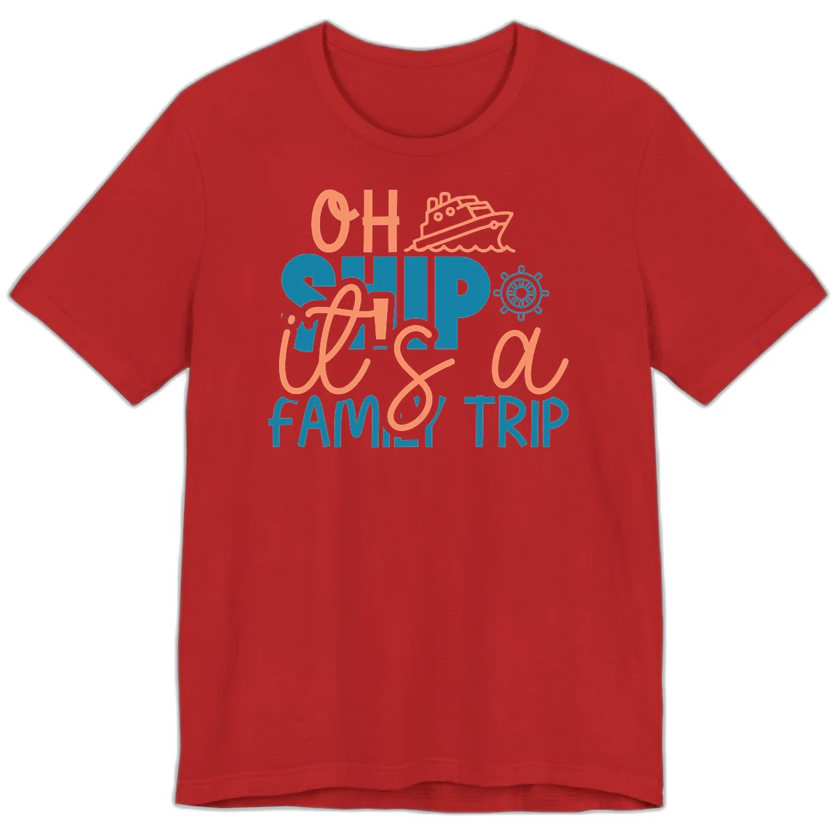 Oh Ship Family Cruise Trip Premium T-Shirt in Red