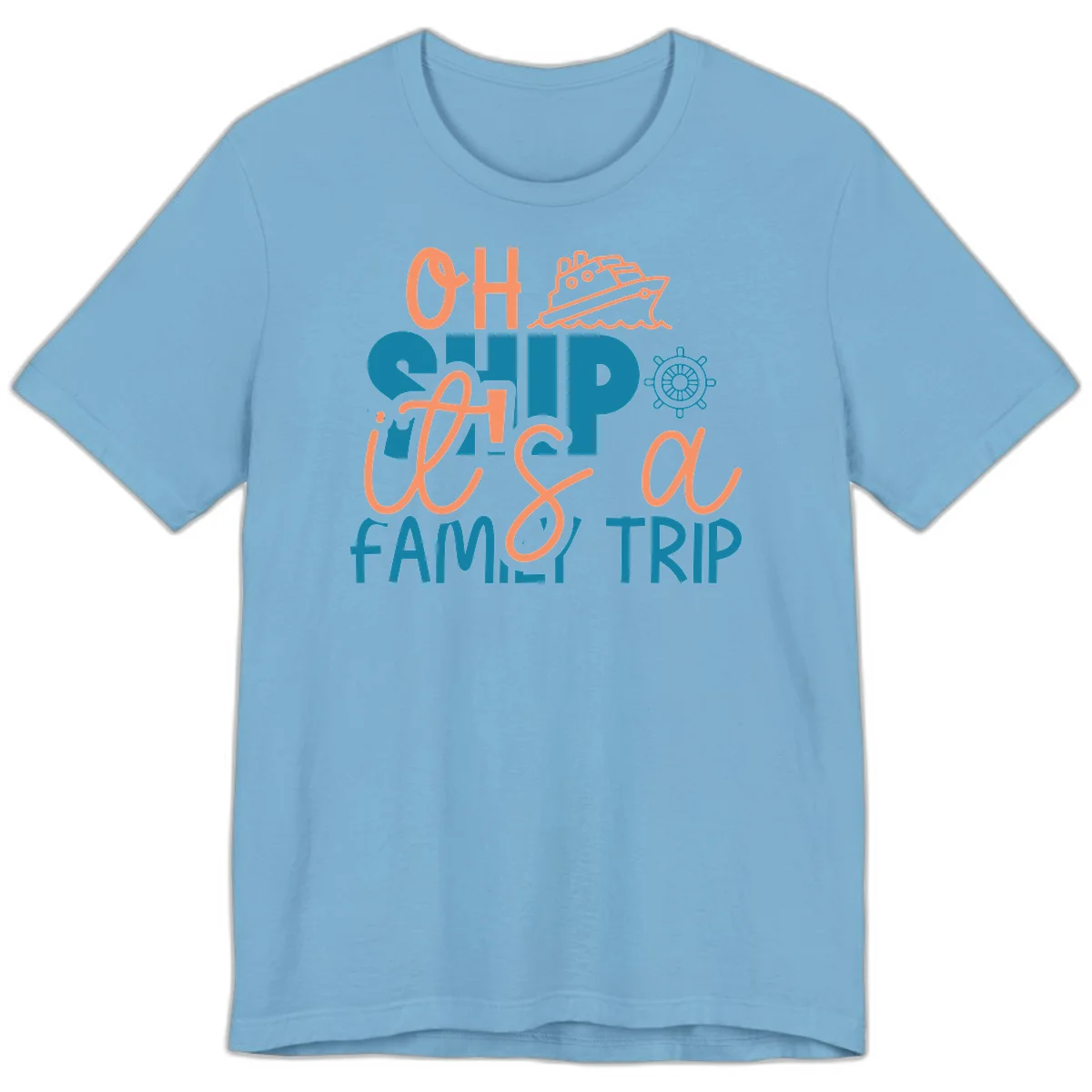 Oh Ship Family Cruise Trip Premium T-Shirt in Ocean Blue